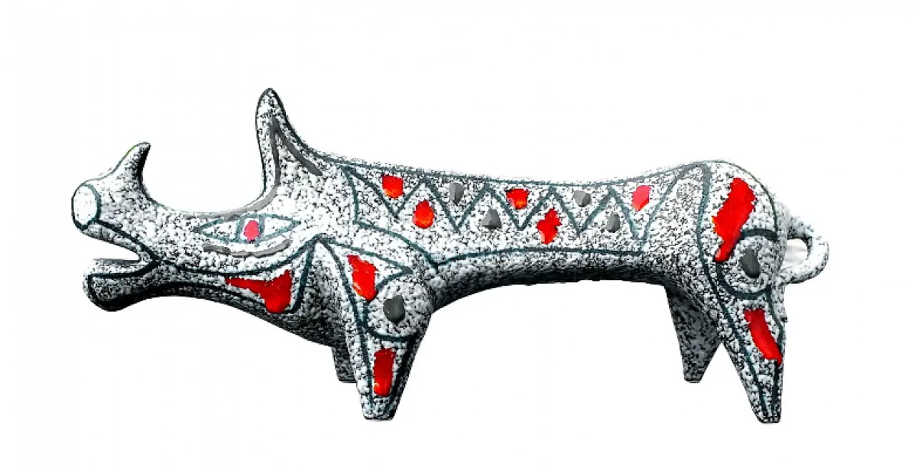 Rinoceronte in ceramica di Roberto Rigon, anni '60 1