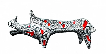Ceramic Rhinoceros by Roberto Rigon, 1970s