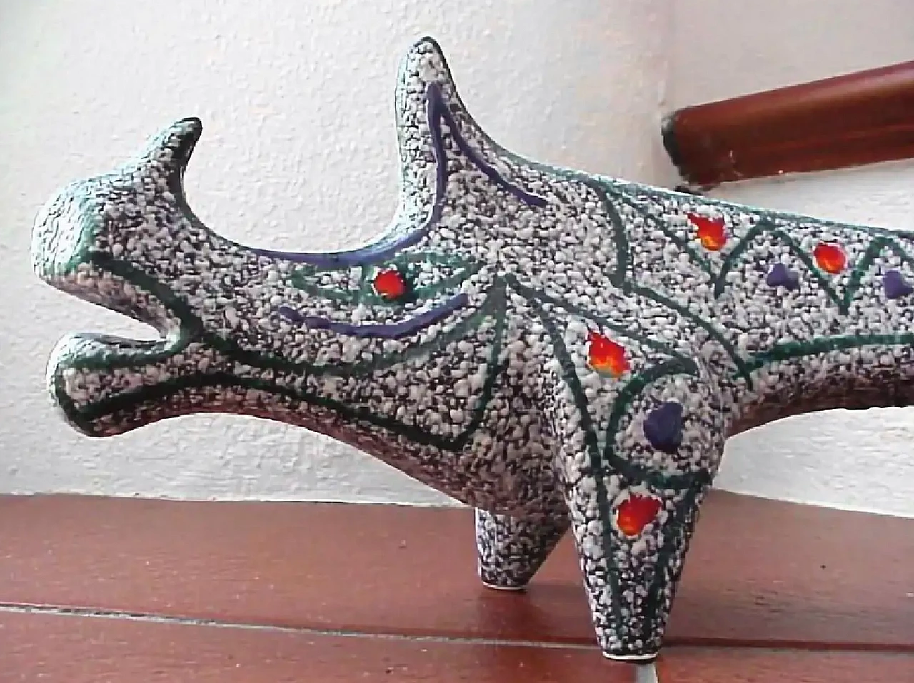 Rinoceronte in ceramica di Roberto Rigon, anni '60 5