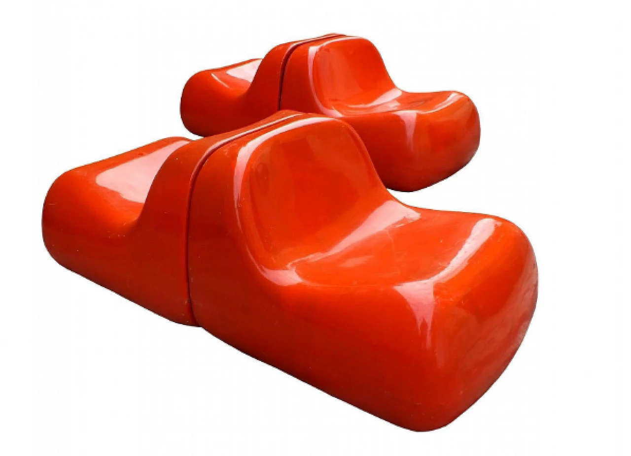 Pair of Jumbo armchairs by Alberto Rosselli for Saporiti, 1960s 1