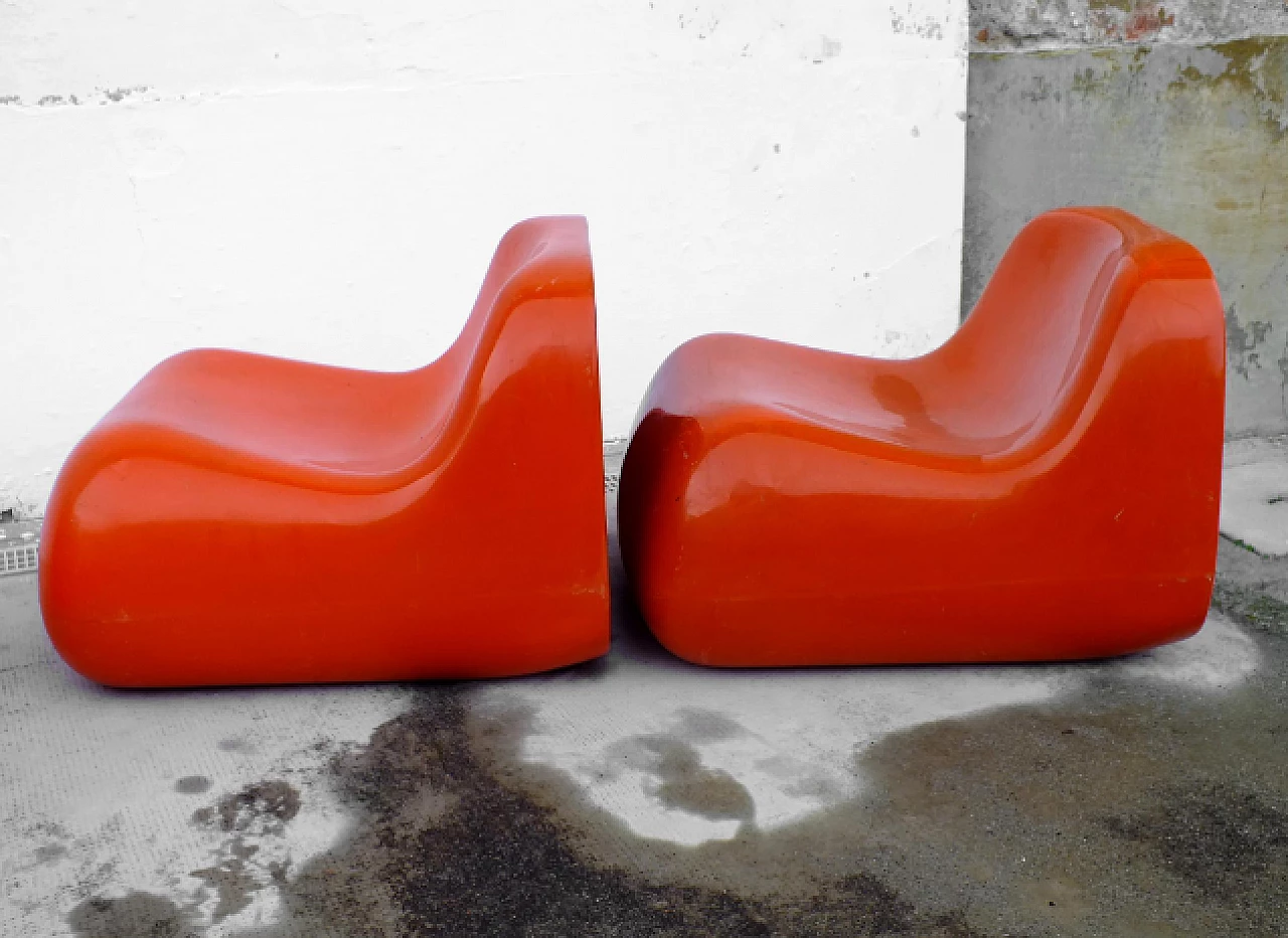Pair of Jumbo armchairs by Alberto Rosselli for Saporiti, 1960s 12
