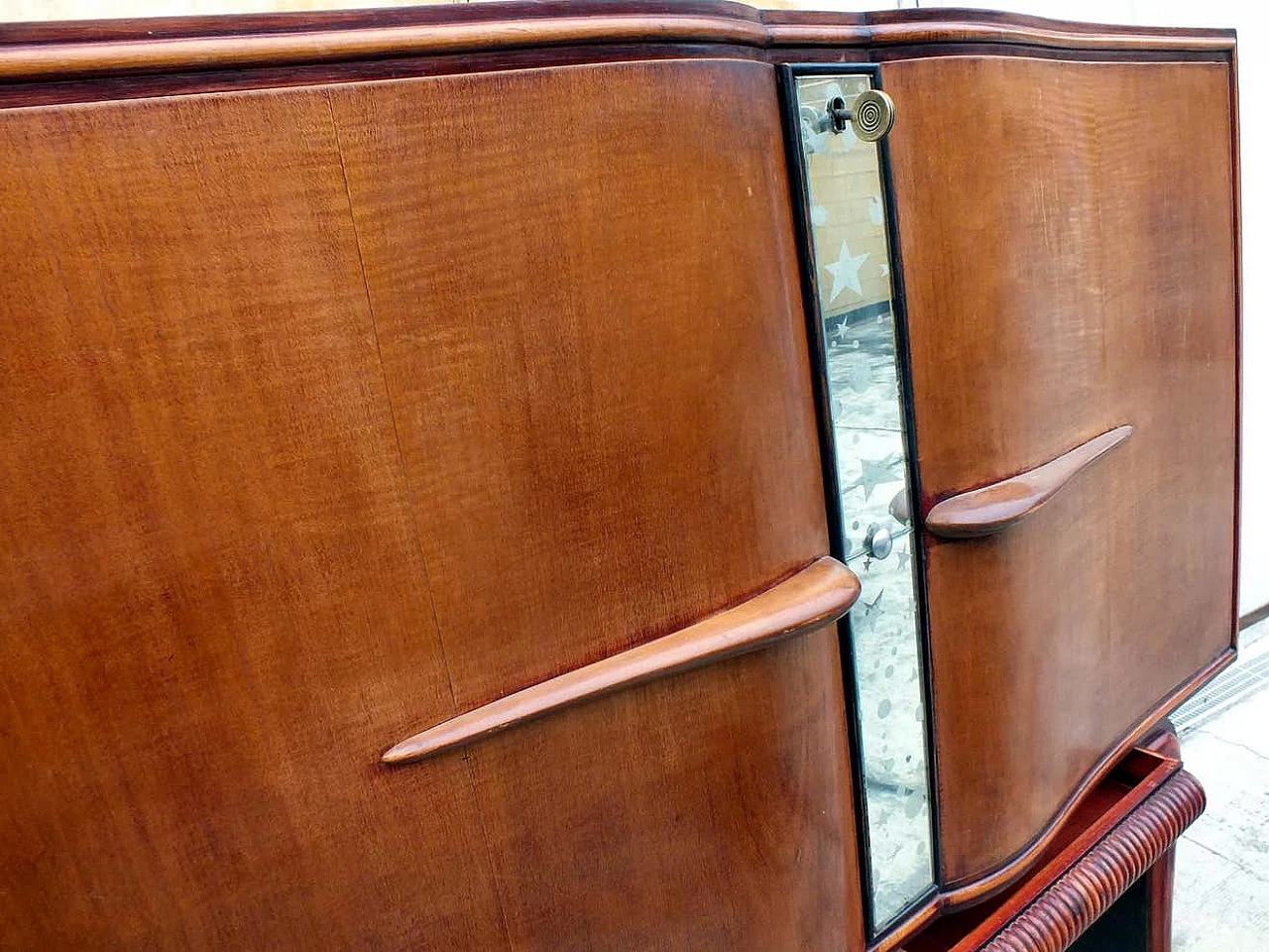 Bar cabinet with mirrored glass interior by Paolo Buffa, 1940s 14