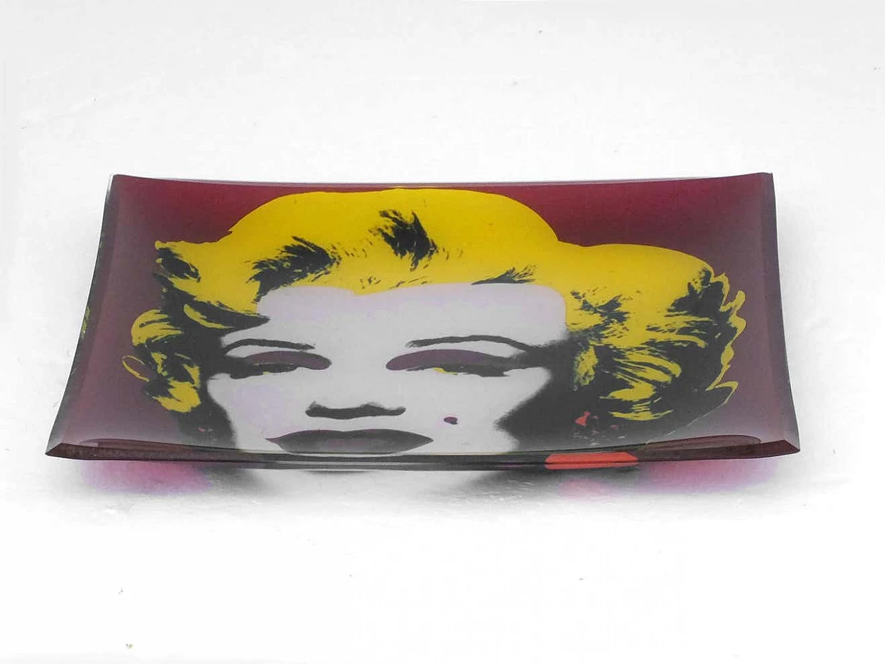 Marilyn Monroe square plate in glass by Andy Warhol for Rosenthal, 1980s 3