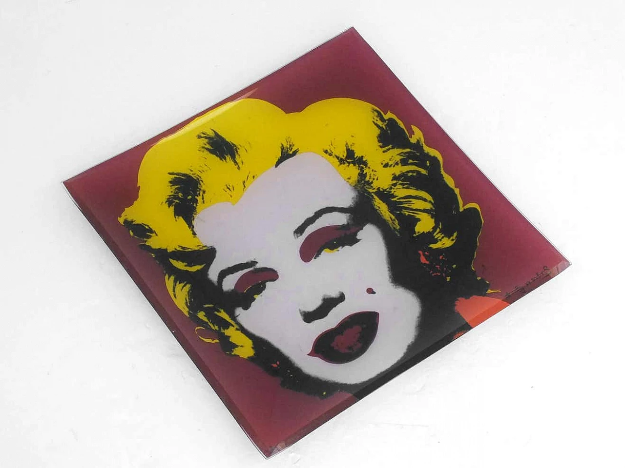Marilyn Monroe square plate in glass by Andy Warhol for Rosenthal, 1980s 4