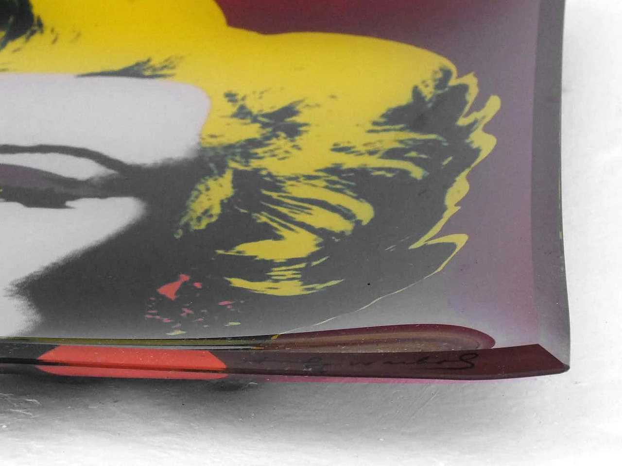 Marilyn Monroe square plate in glass by Andy Warhol for Rosenthal, 1980s 7