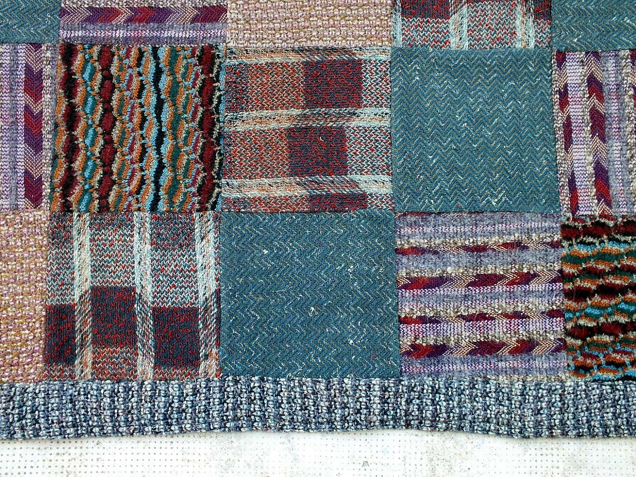 Patchwork tapestry in wool by Ottavio Missoni for Saporiti, 1970s 2