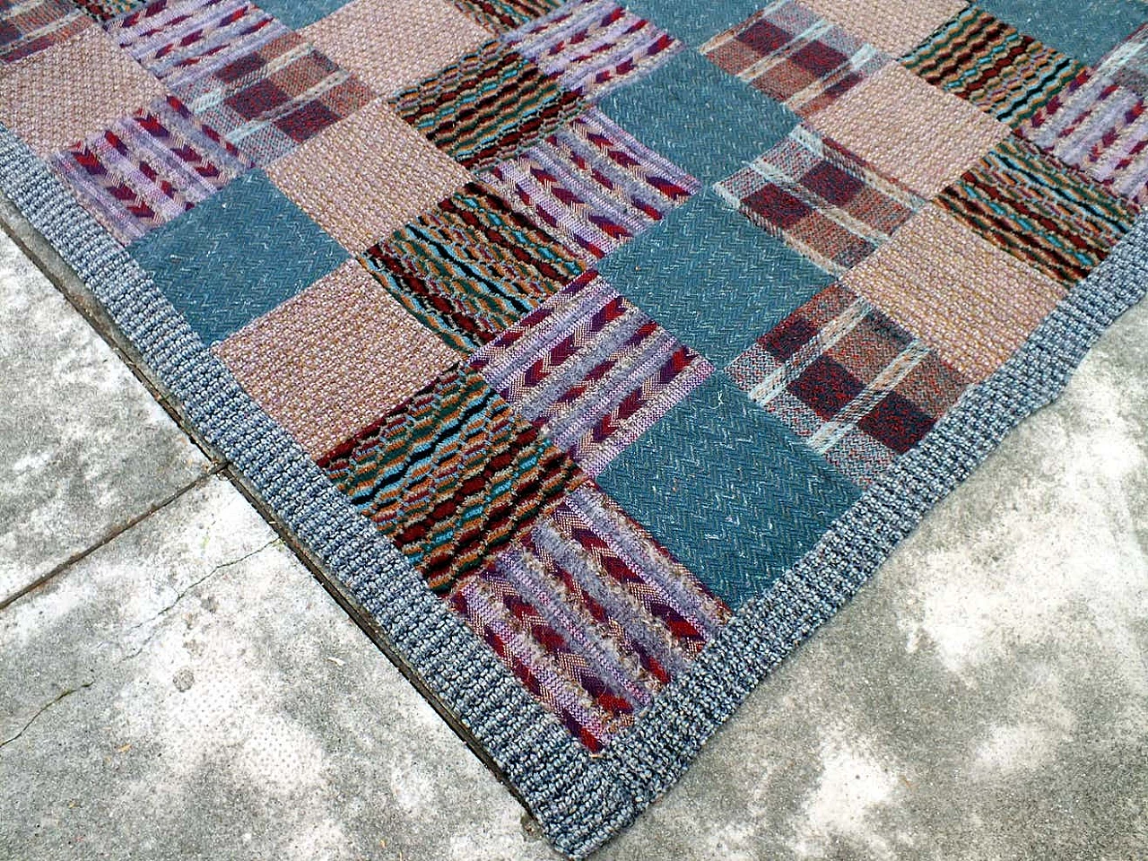 Patchwork tapestry in wool by Ottavio Missoni for Saporiti, 1970s 9