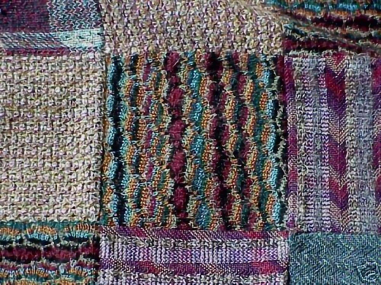 Patchwork tapestry in wool by Ottavio Missoni for Saporiti, 1970s 10