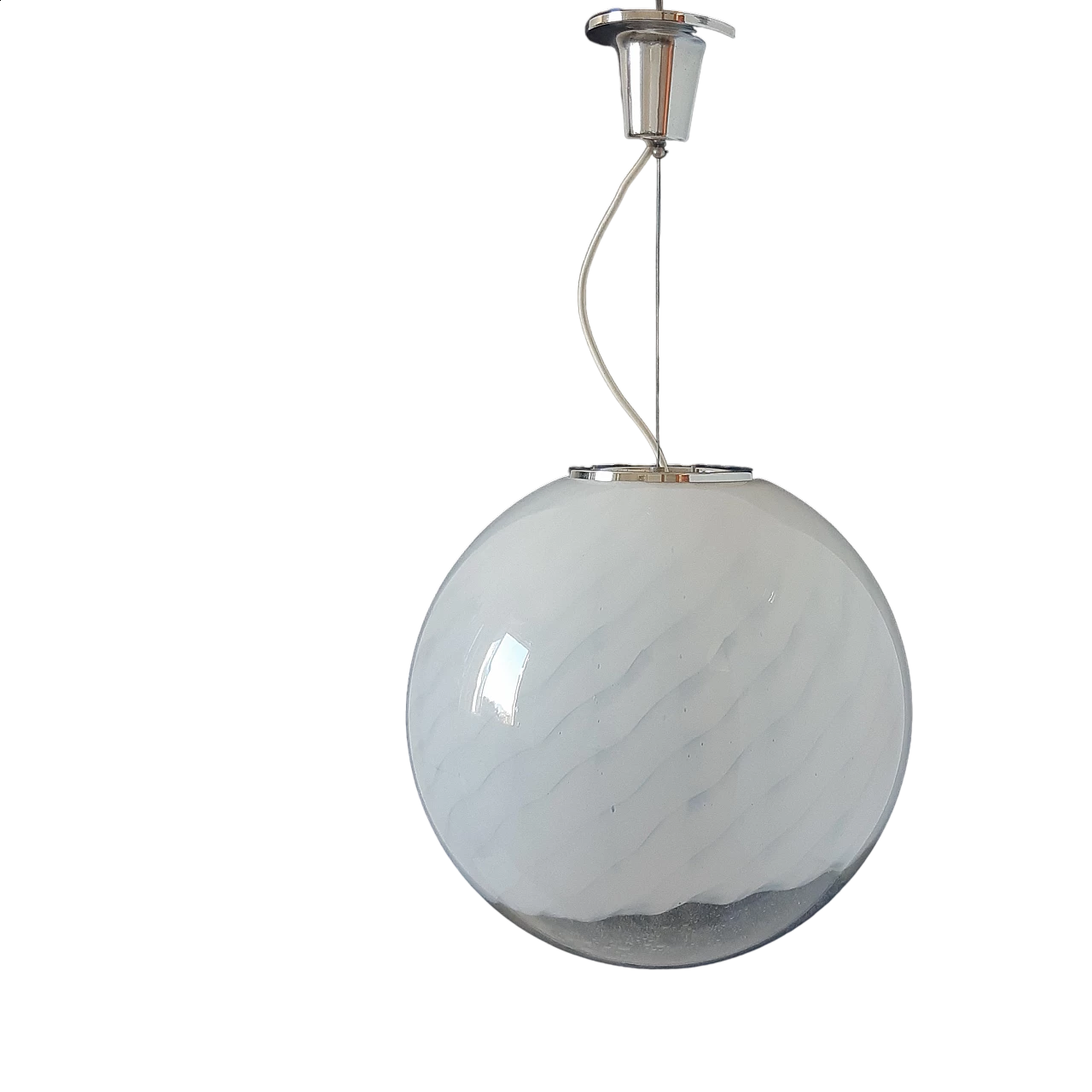 Murano glass hanging lamp in the style of Venini, 1970s 8