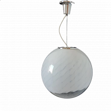 Murano glass hanging lamp in the style of Venini, 1970s