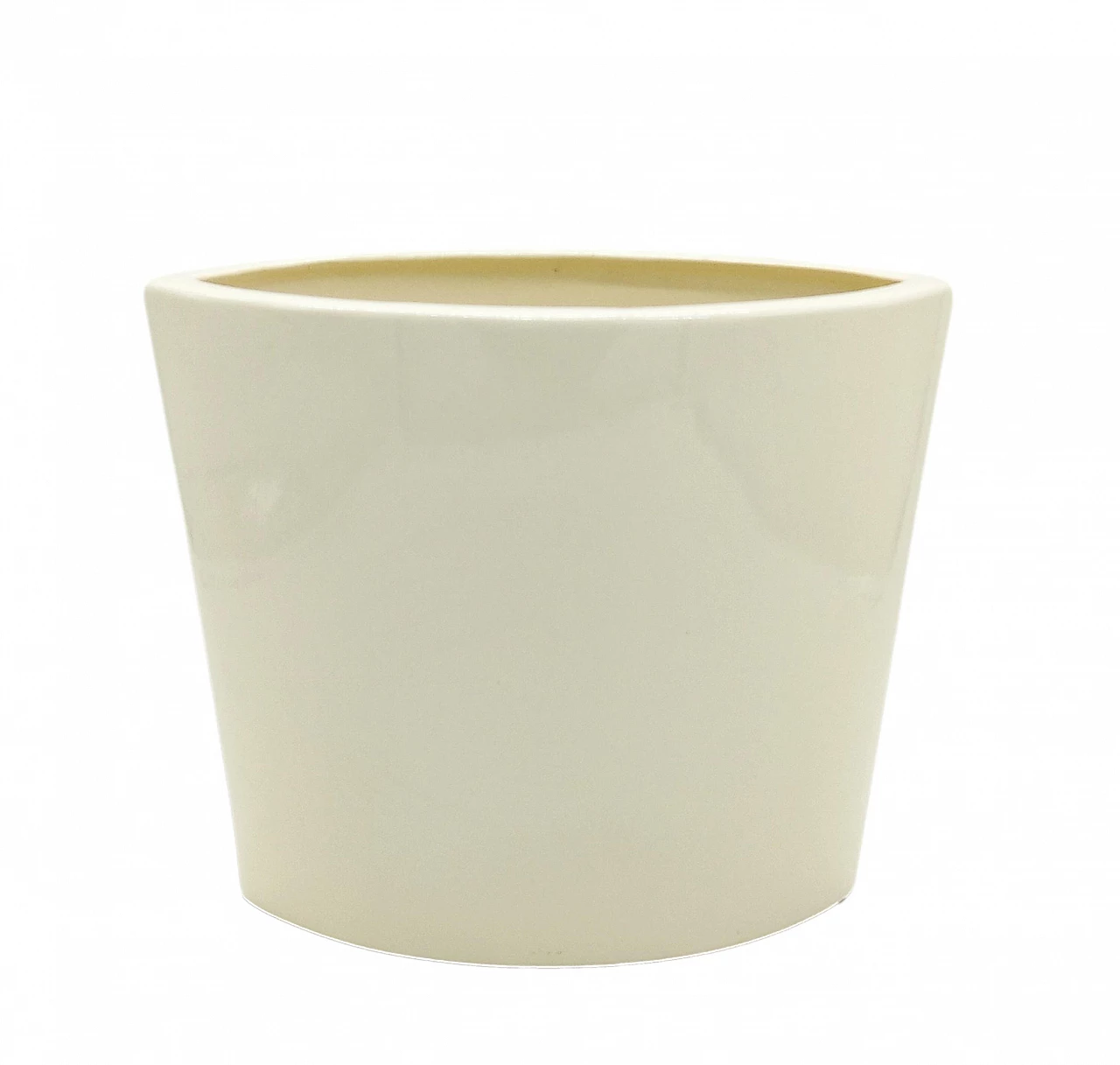Ivory glazed ceramic cachepot in the style of Antonia Campi, 1970s 4