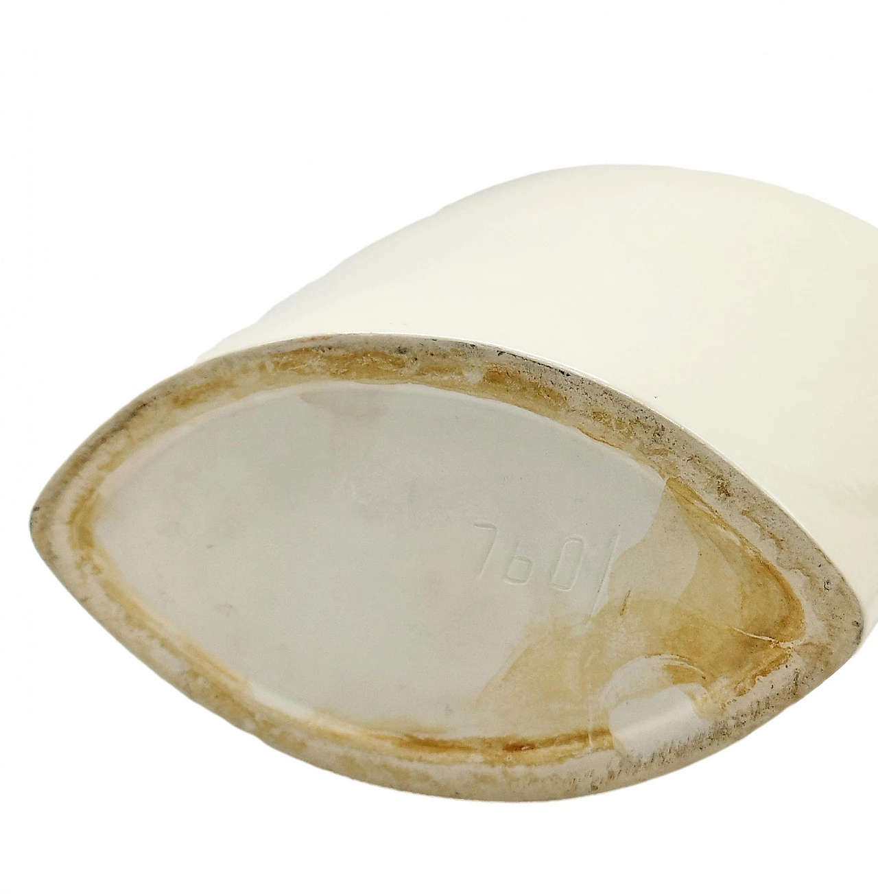 Ivory glazed ceramic cachepot in the style of Antonia Campi, 1970s 5