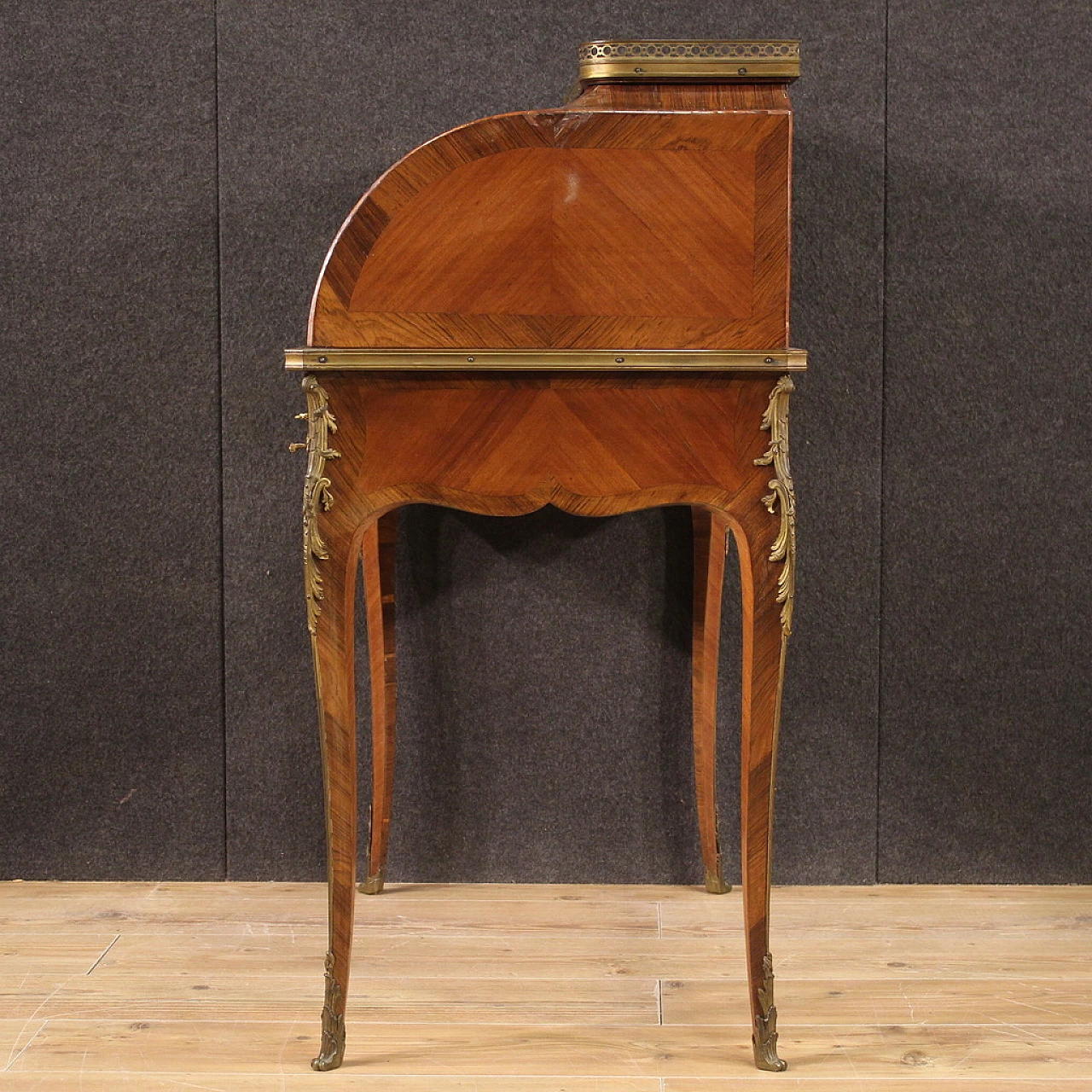 Napoleon III veneered wood roll top desk, late 19th century 11