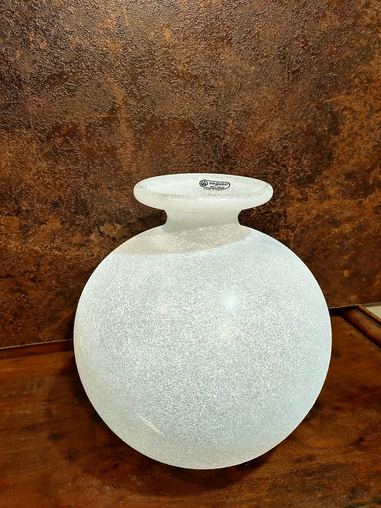 Scavo white glass vase for Seguso, 1980s 1
