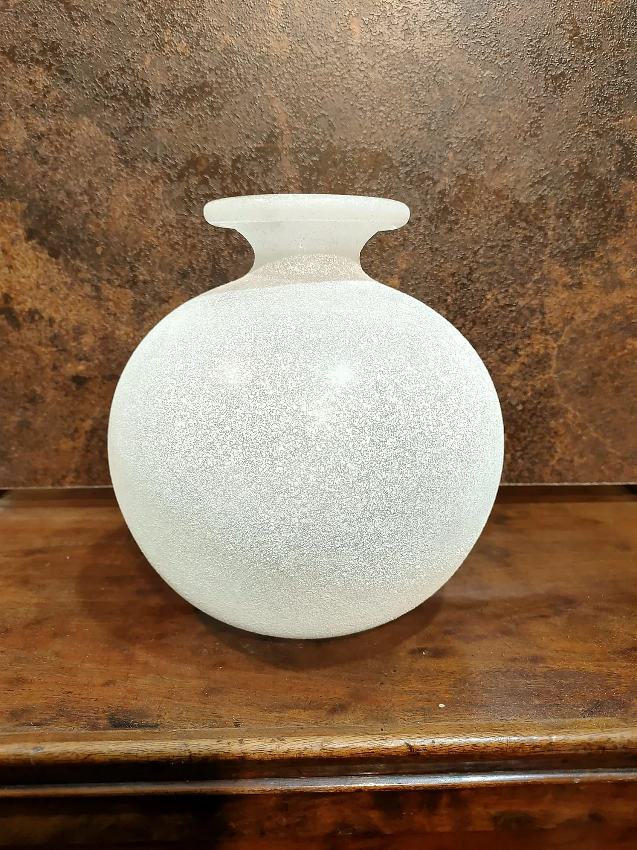 Scavo white glass vase for Seguso, 1980s 4