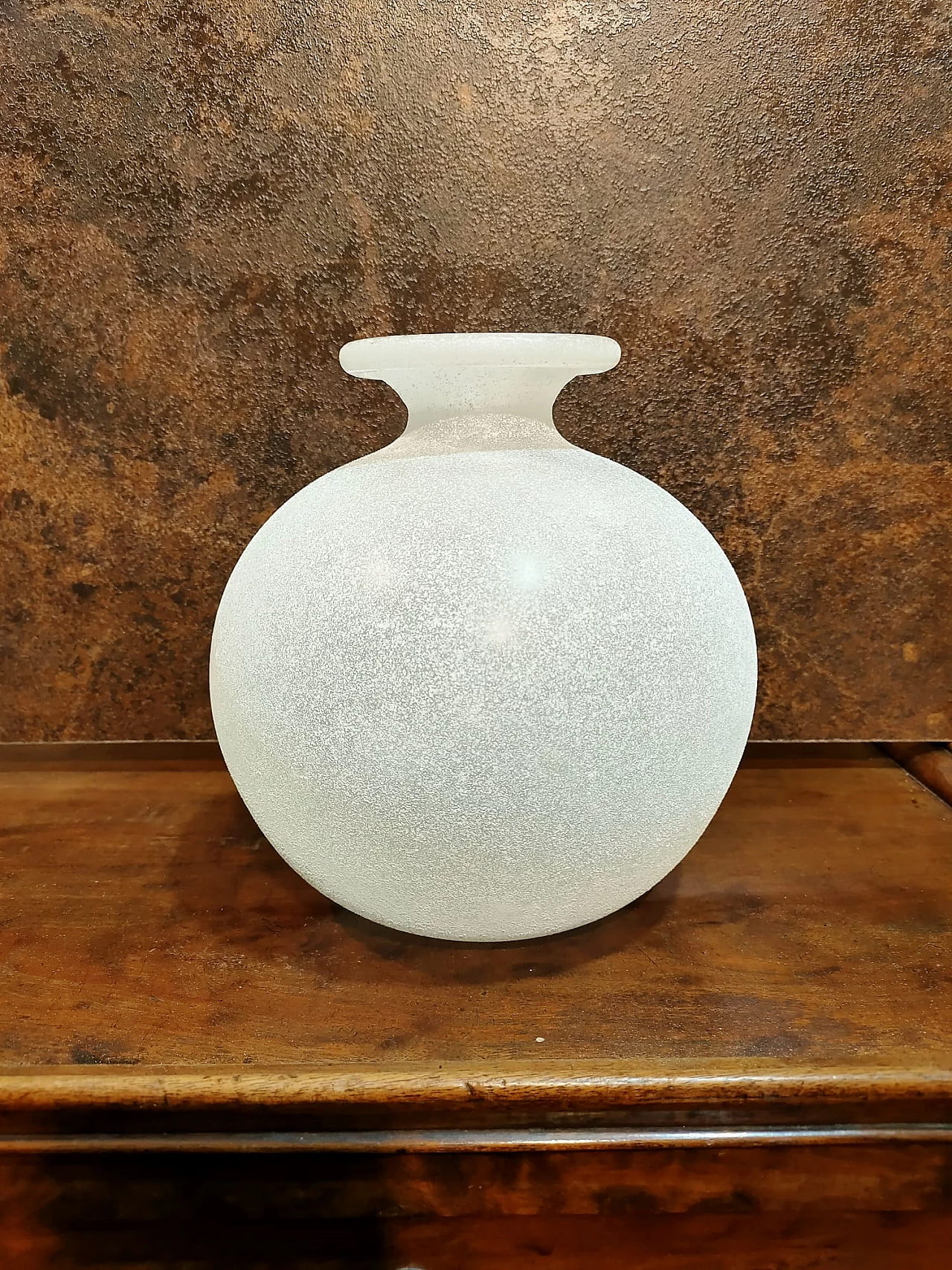 Scavo white glass vase for Seguso, 1980s 7