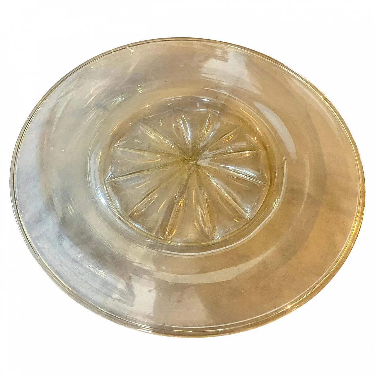 Piatto in vetro soffiato oro di Murano di Vittorio Zecchin per Venini, anni '30 1