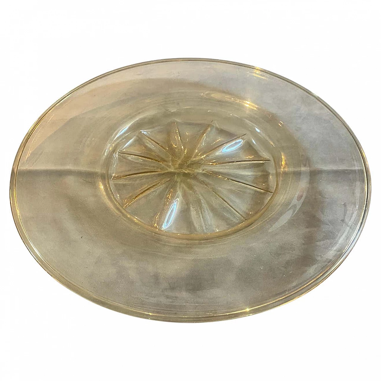 Piatto in vetro soffiato oro di Murano di Vittorio Zecchin per Venini, anni '30 3