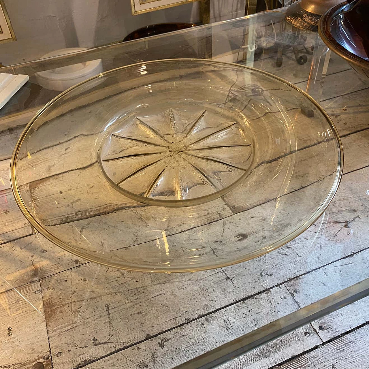 Piatto in vetro soffiato oro di Murano di Vittorio Zecchin per Venini, anni '30 6