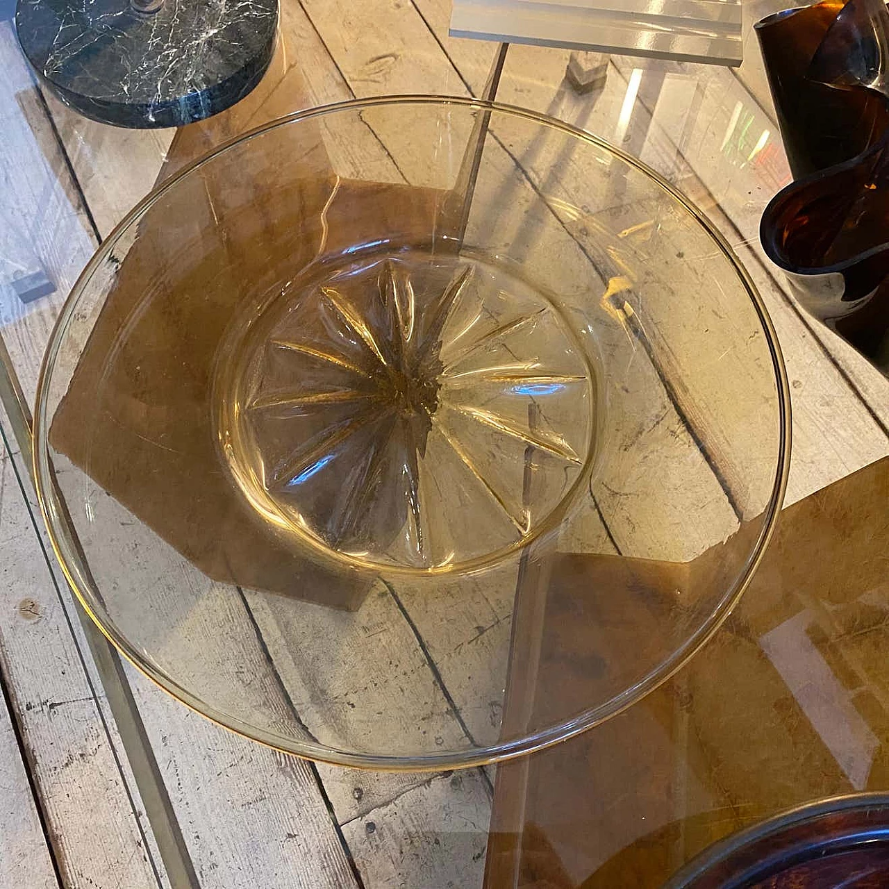 Piatto in vetro soffiato oro di Murano di Vittorio Zecchin per Venini, anni '30 7