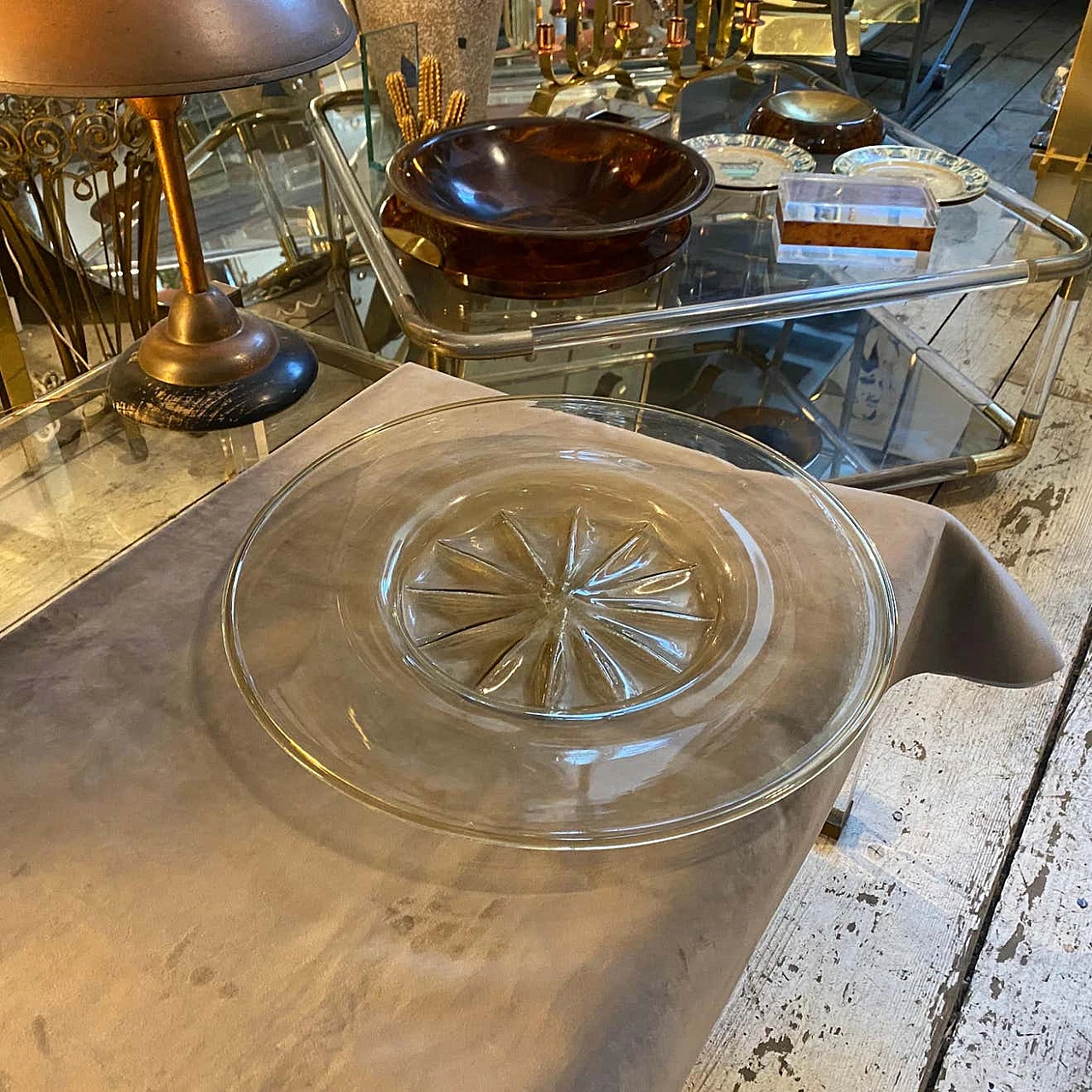 Piatto in vetro soffiato oro di Murano di Vittorio Zecchin per Venini, anni '30 13