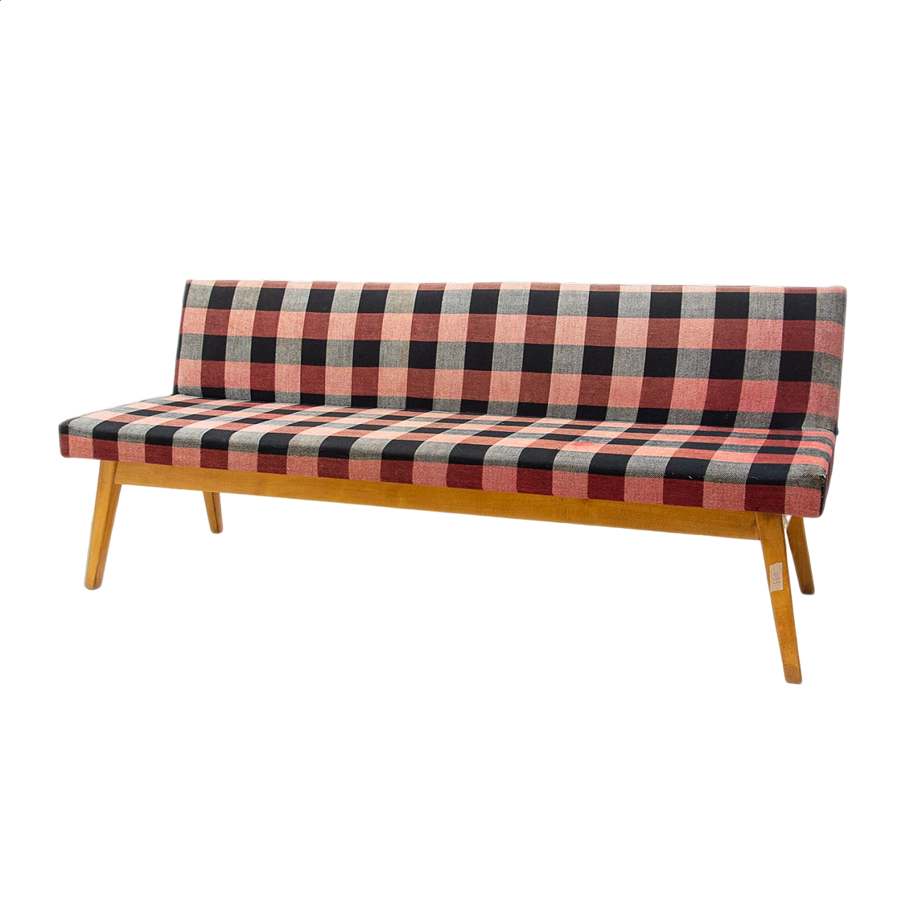 Beech and fabric sofa bed by Miroslav Navrátil, 1960s 21