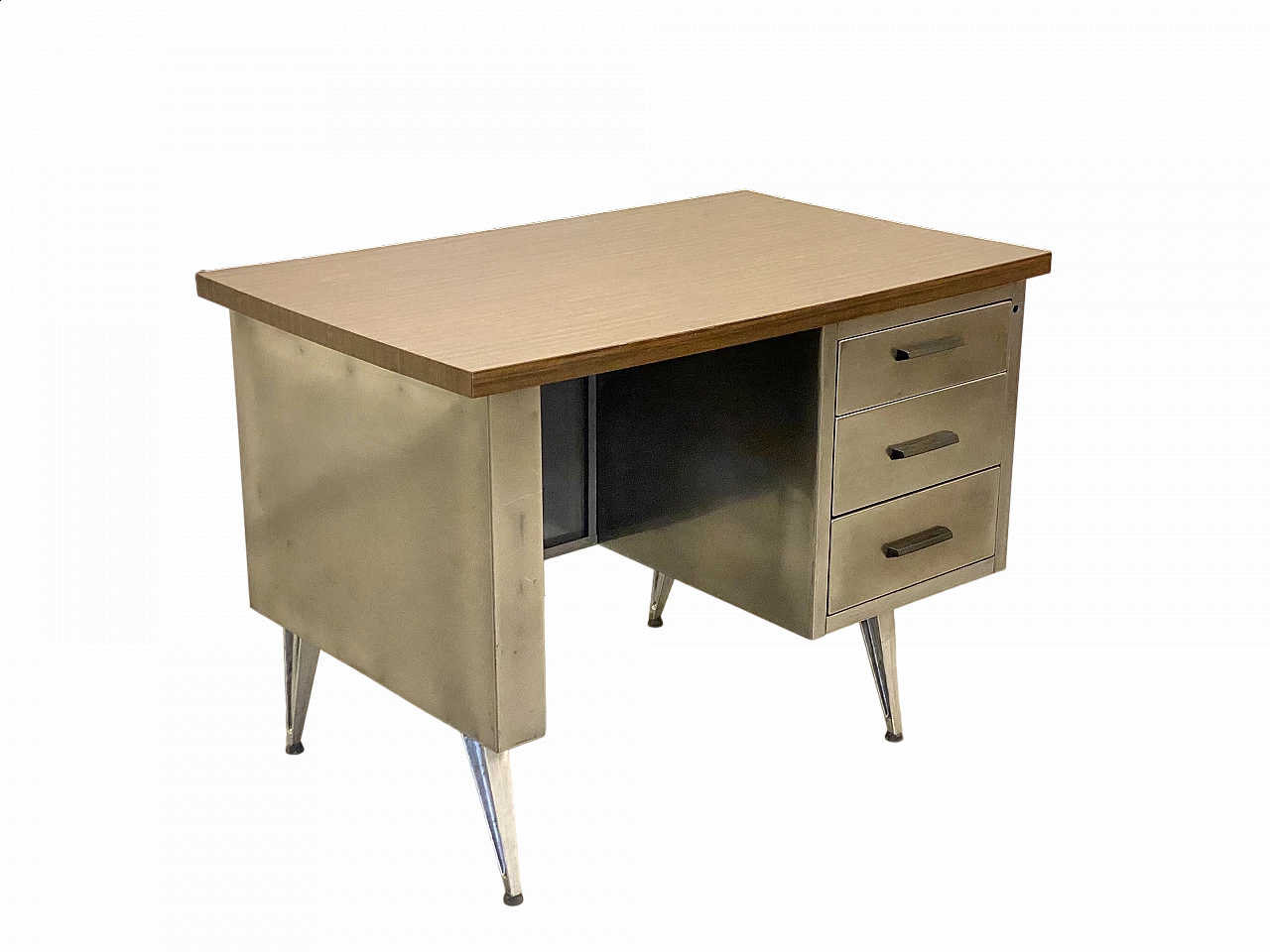 Steel and iron desk with formica top, 1970s 14