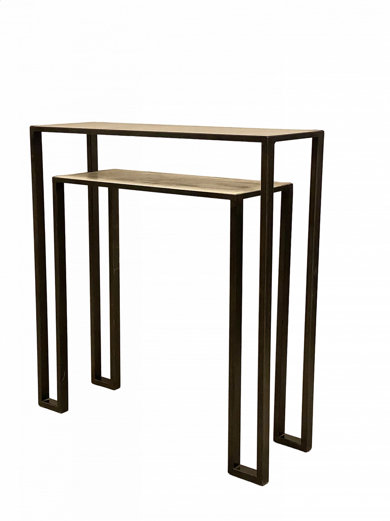 Consolle in ferro con doppio ripiano, anni '90 14