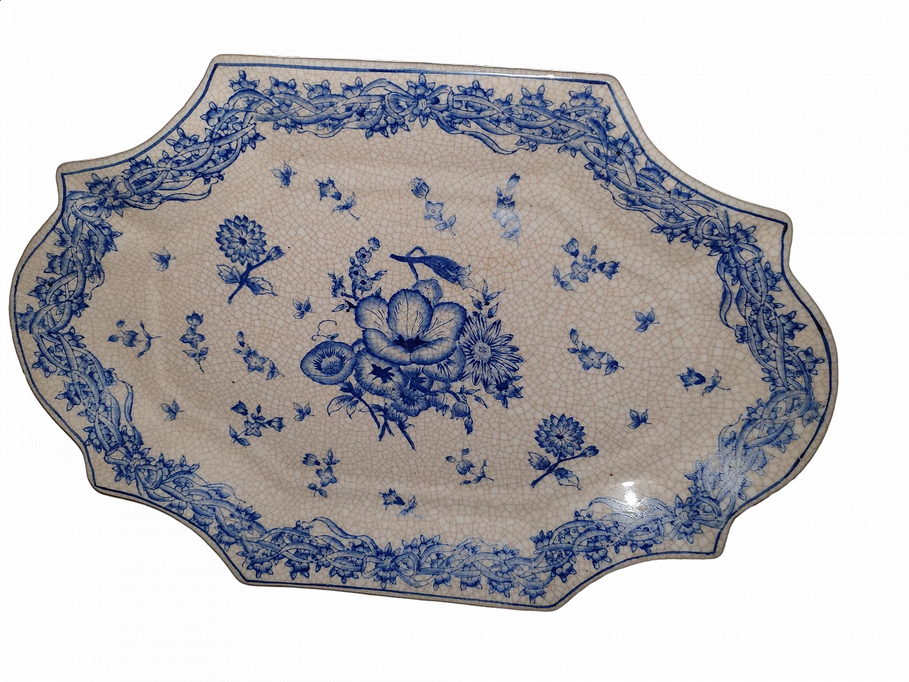 Antiqued ceramic tray by Royal Family, 1970s 4