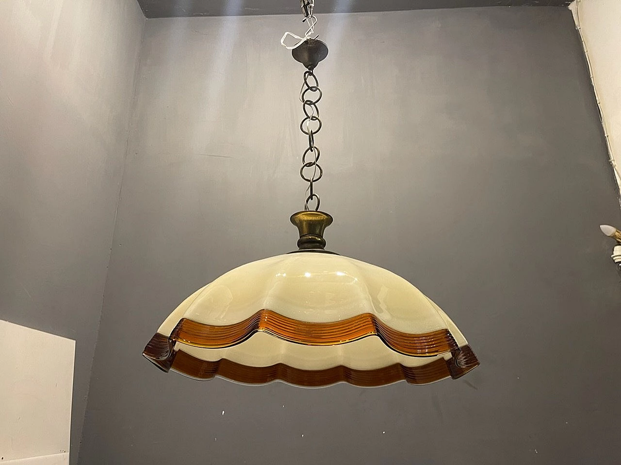 Lampadario in vetro di Murano soffiato, anni '50 4