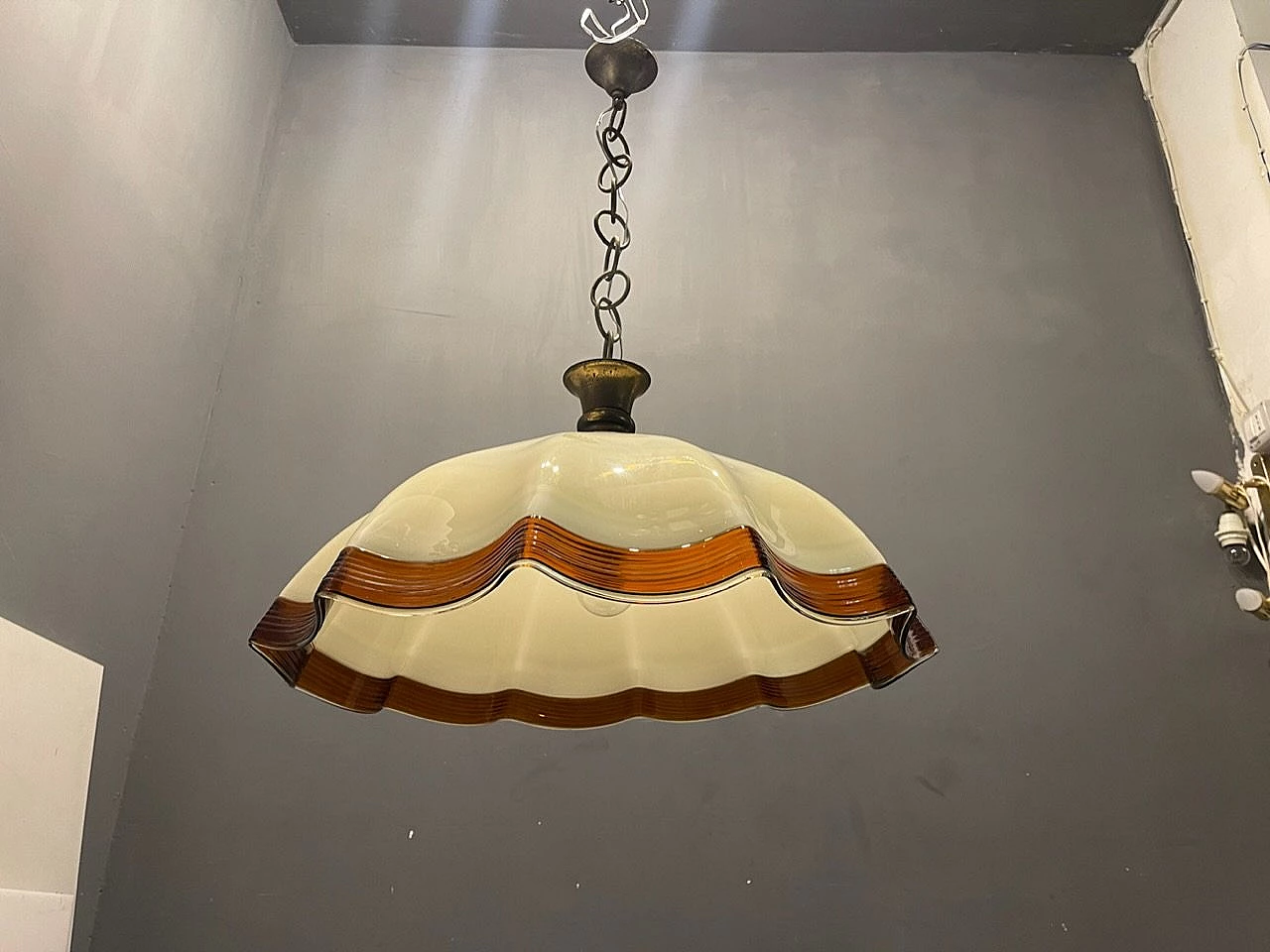 Lampadario in vetro di Murano soffiato, anni '50 10