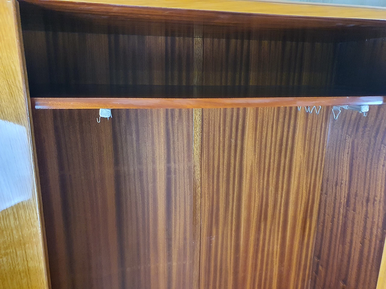 Beech wardrobe with bookcase, 1950s 9