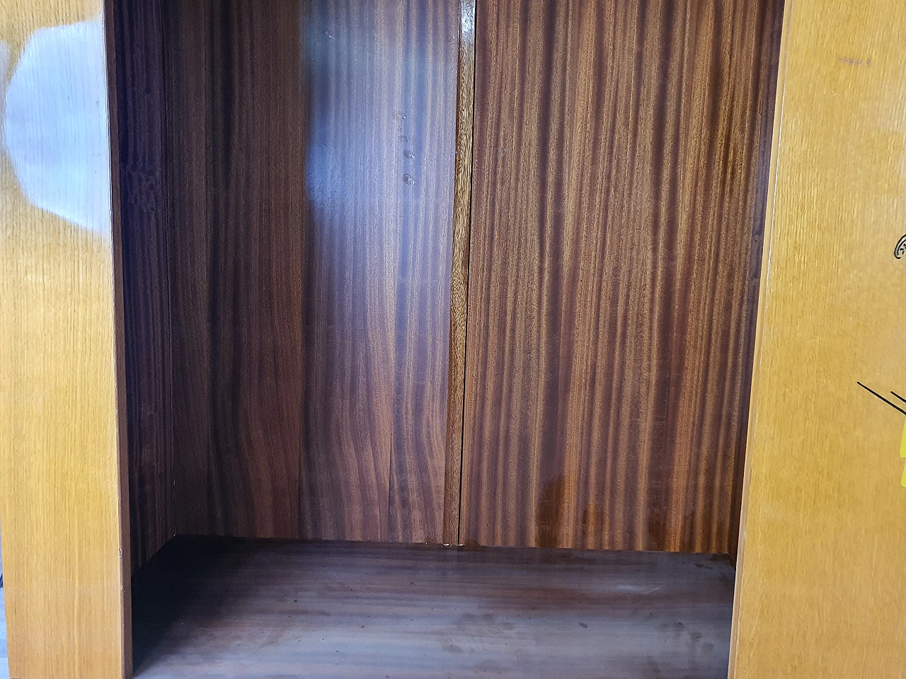 Beech wardrobe with bookcase, 1950s 15