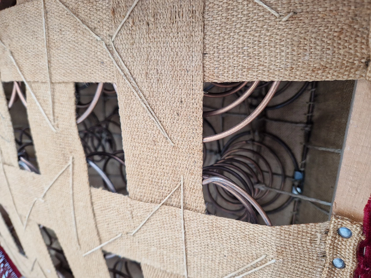 Danish cherry red velvet armchair with fringes, 1960s 17