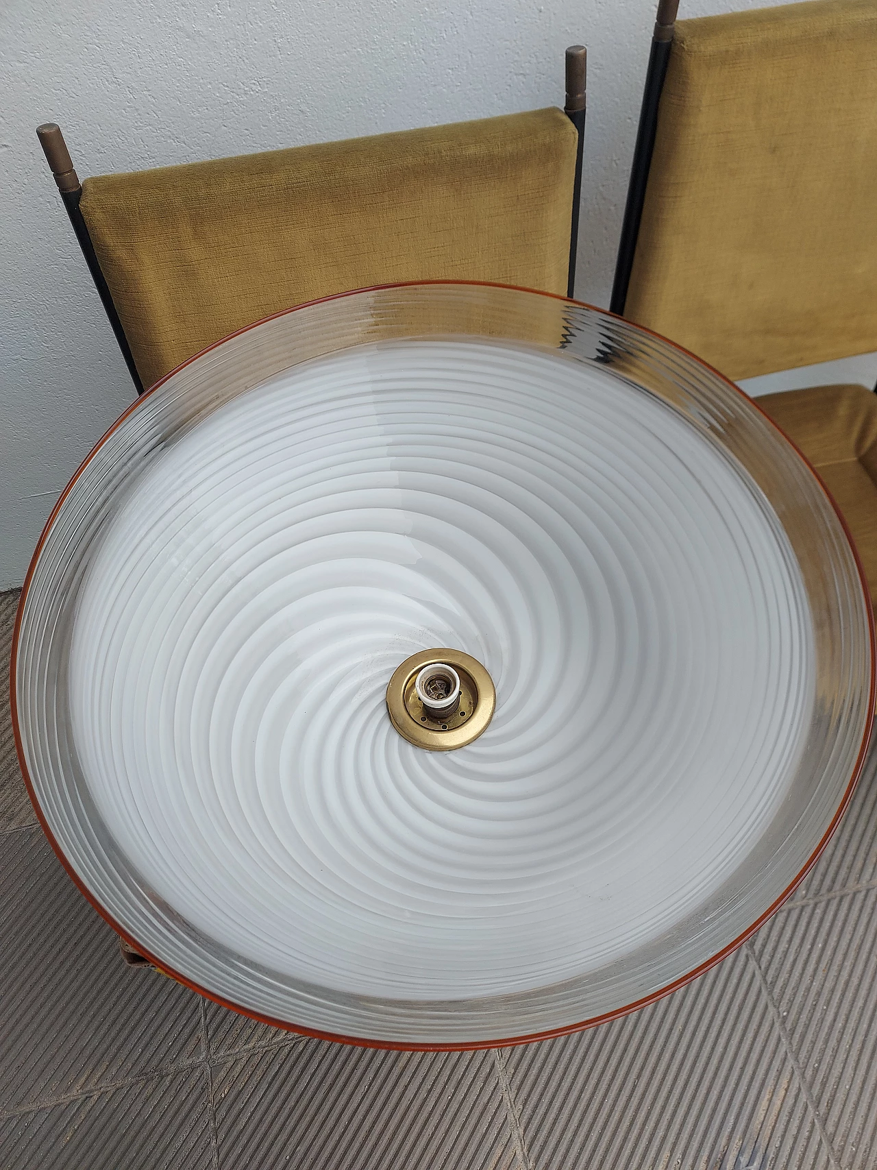 Lampada a sospensione in vetro di Murano, anni '70 2