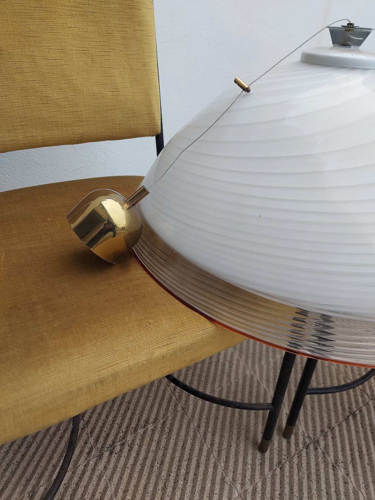 Lampada a sospensione in vetro di Murano, anni '70 4