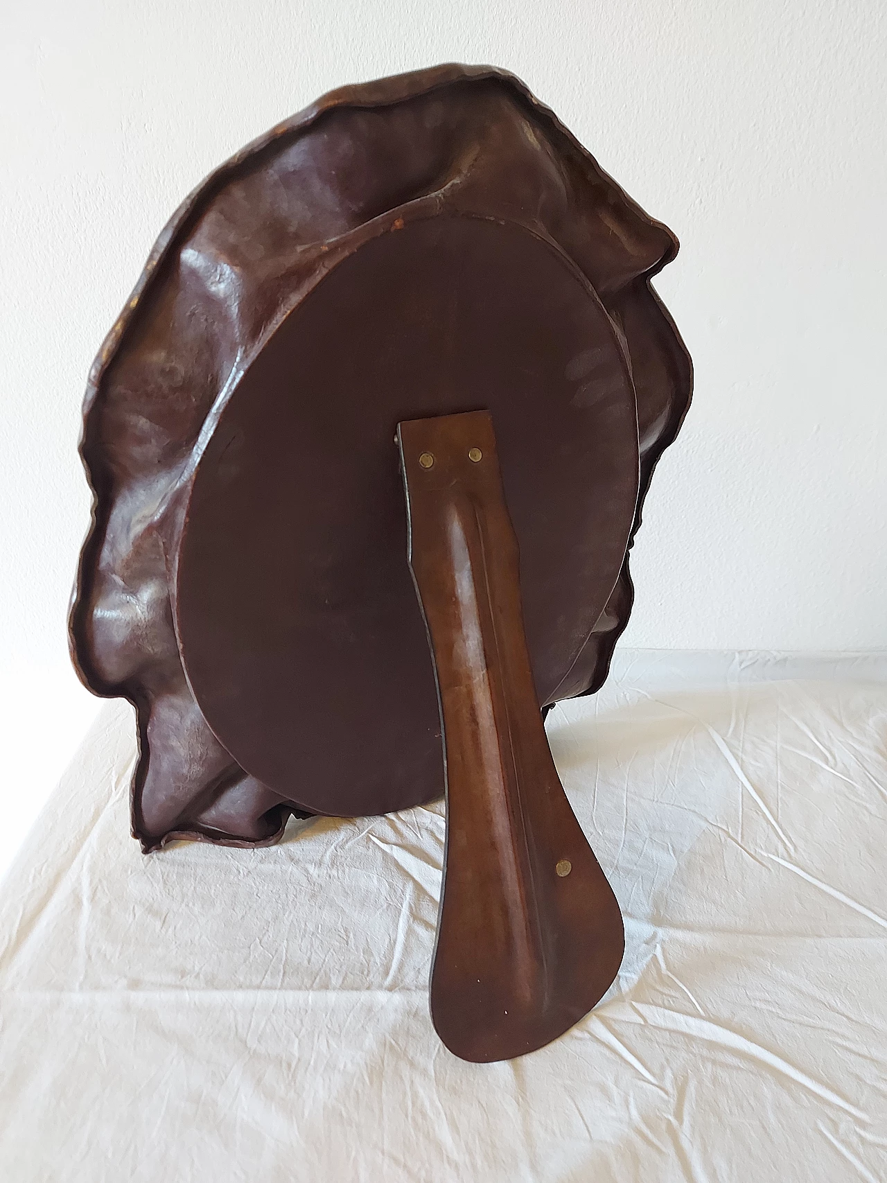 Leather table mirror, 1960s 5