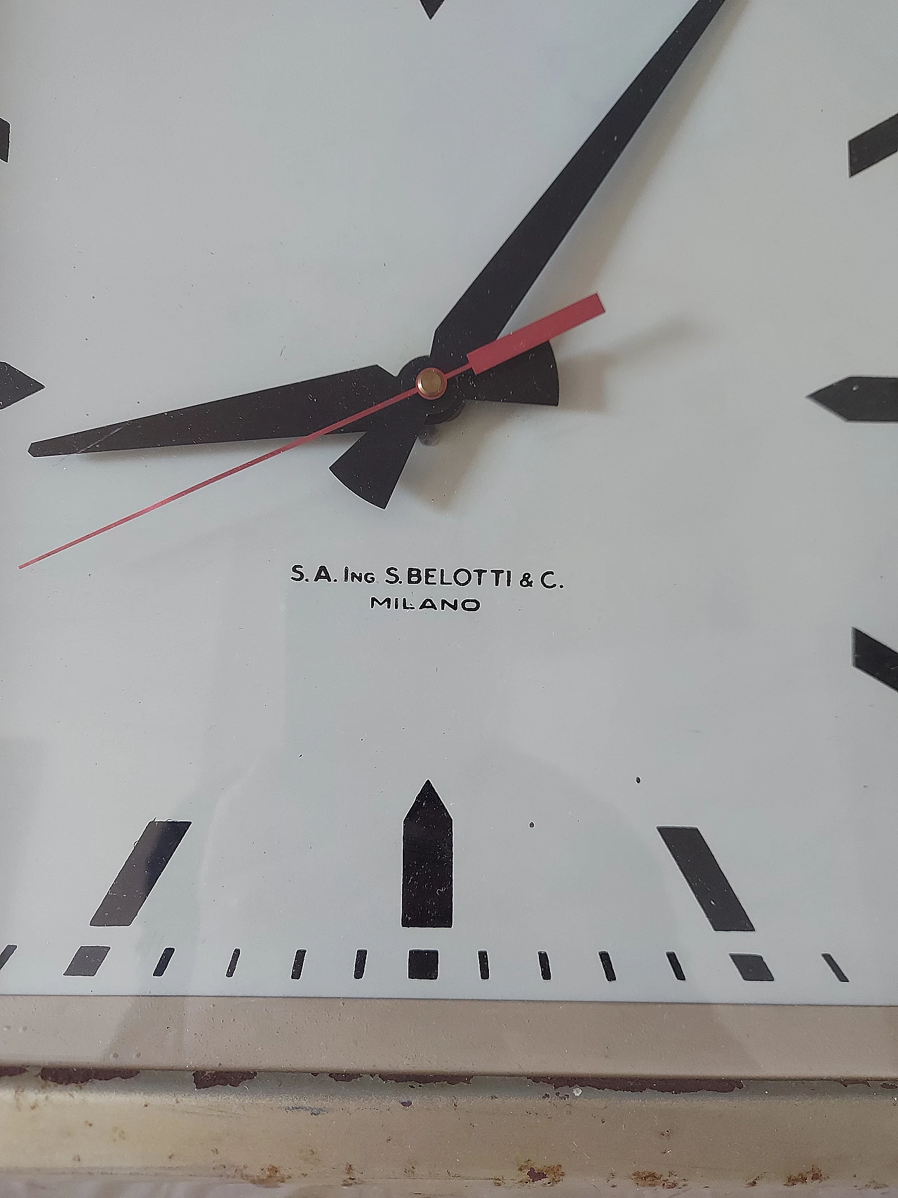 Metal wall clock by S. A. Ing S. Belotti & C., 1960s 2