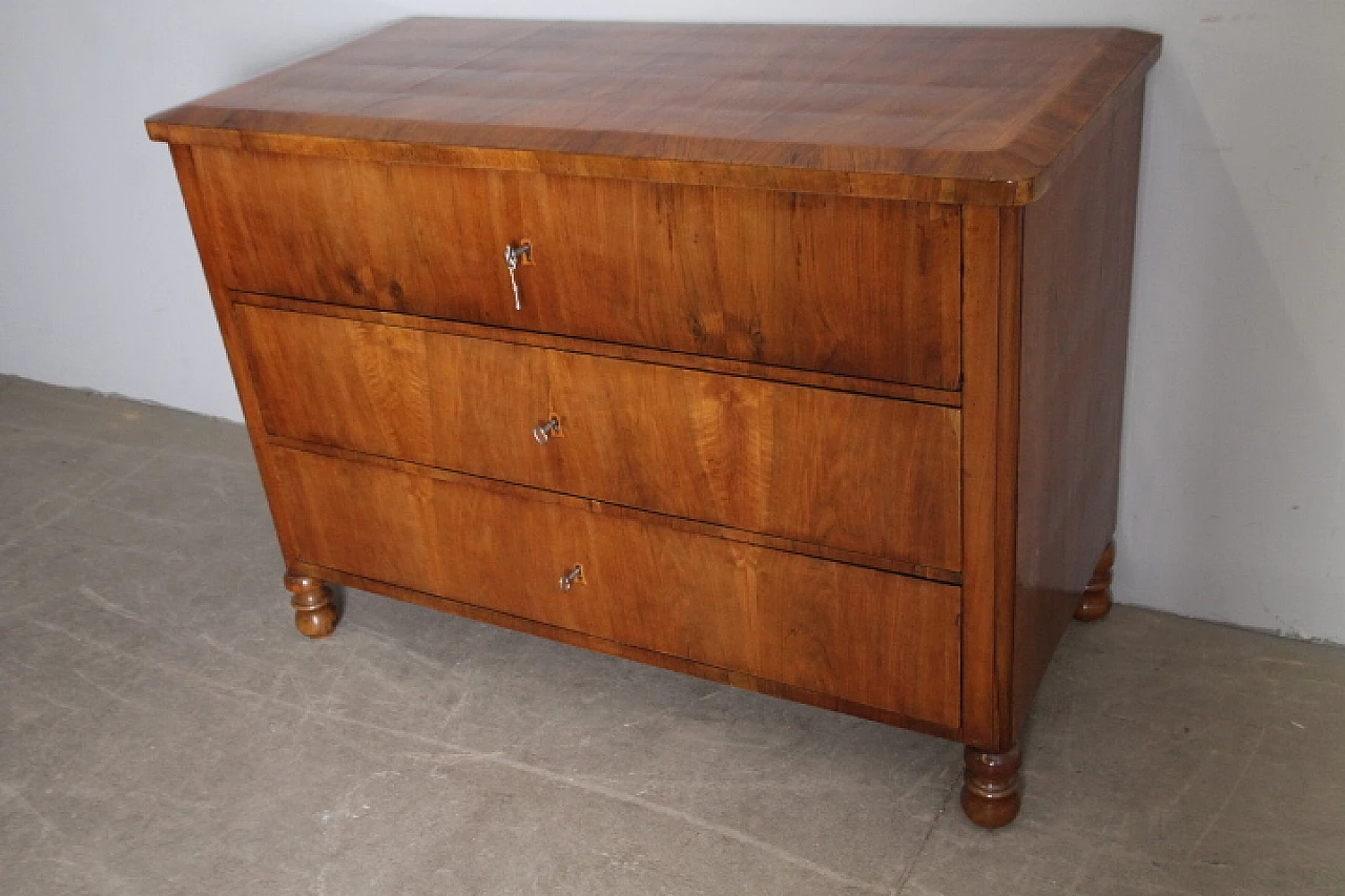 Direttorio walnut panelled dresser with three drawers, early 19th century 2