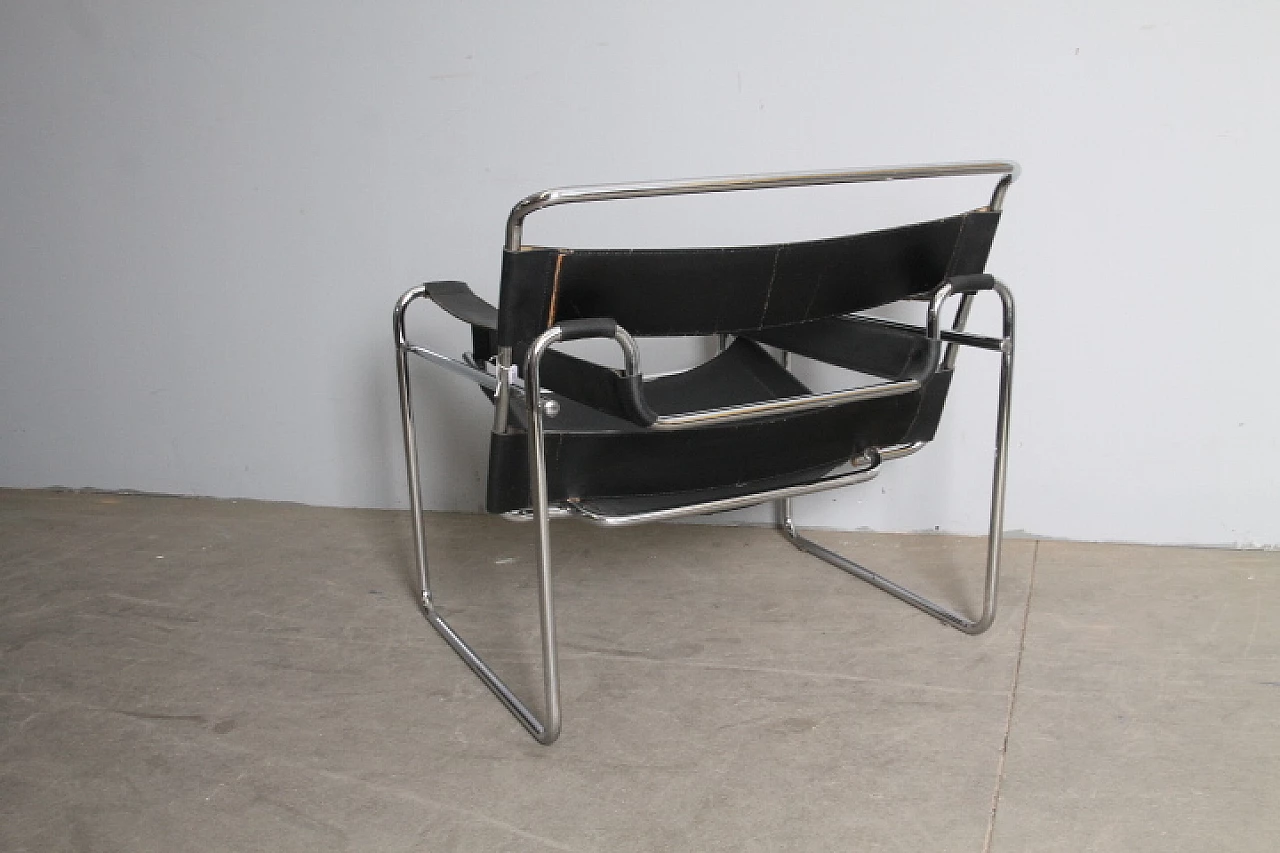 Poltrona in pelle e metallo nello stile di Marcel Breuer, anni '70 2