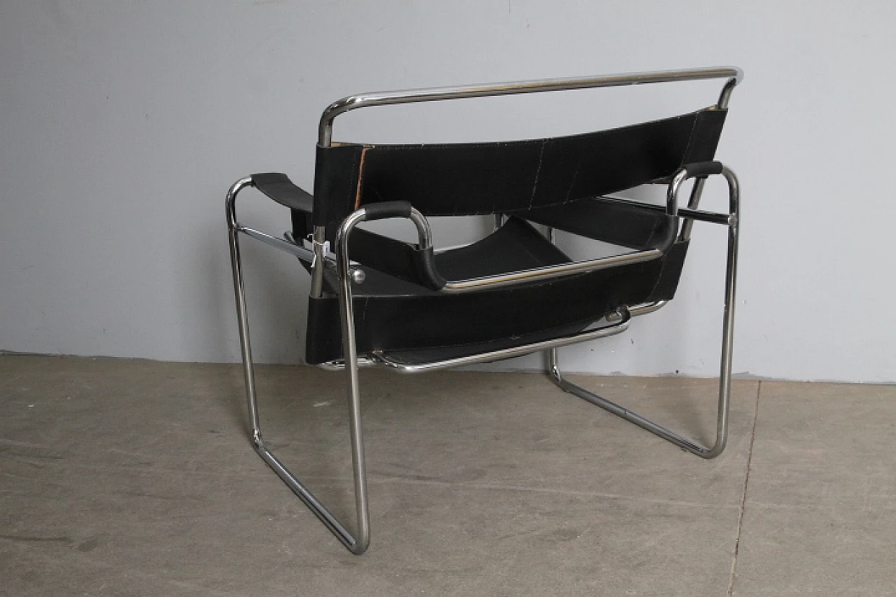 Poltrona in pelle e metallo nello stile di Marcel Breuer, anni '70 3