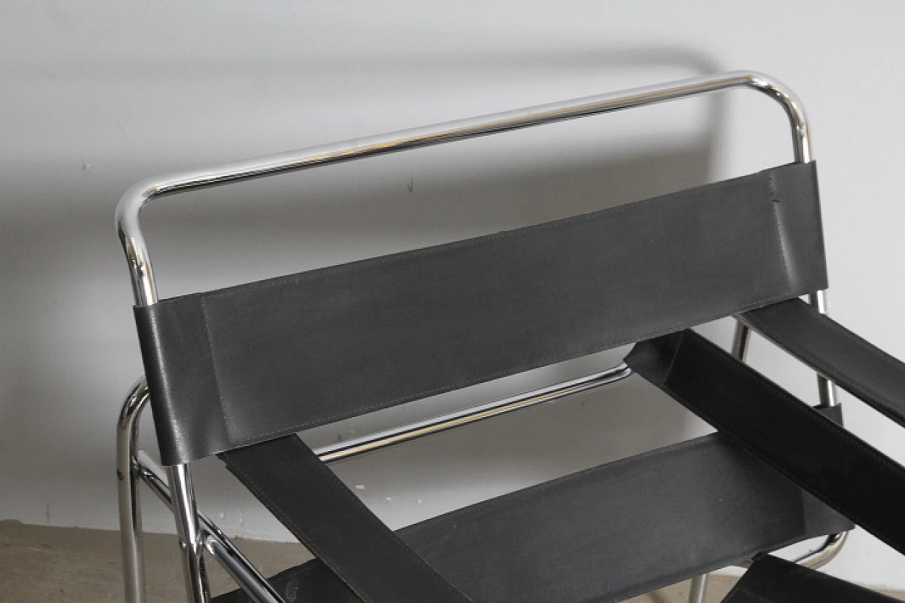 Poltrona in pelle e metallo nello stile di Marcel Breuer, anni '70 6