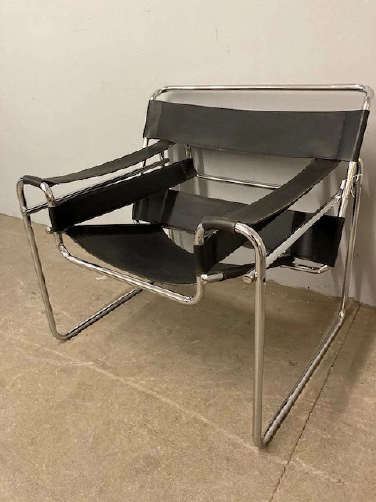 Poltrona in pelle e metallo nello stile di Marcel Breuer, anni '70 8