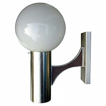 Wall lamp with metal frame and spherical diffuser for Sciolari, 1970s