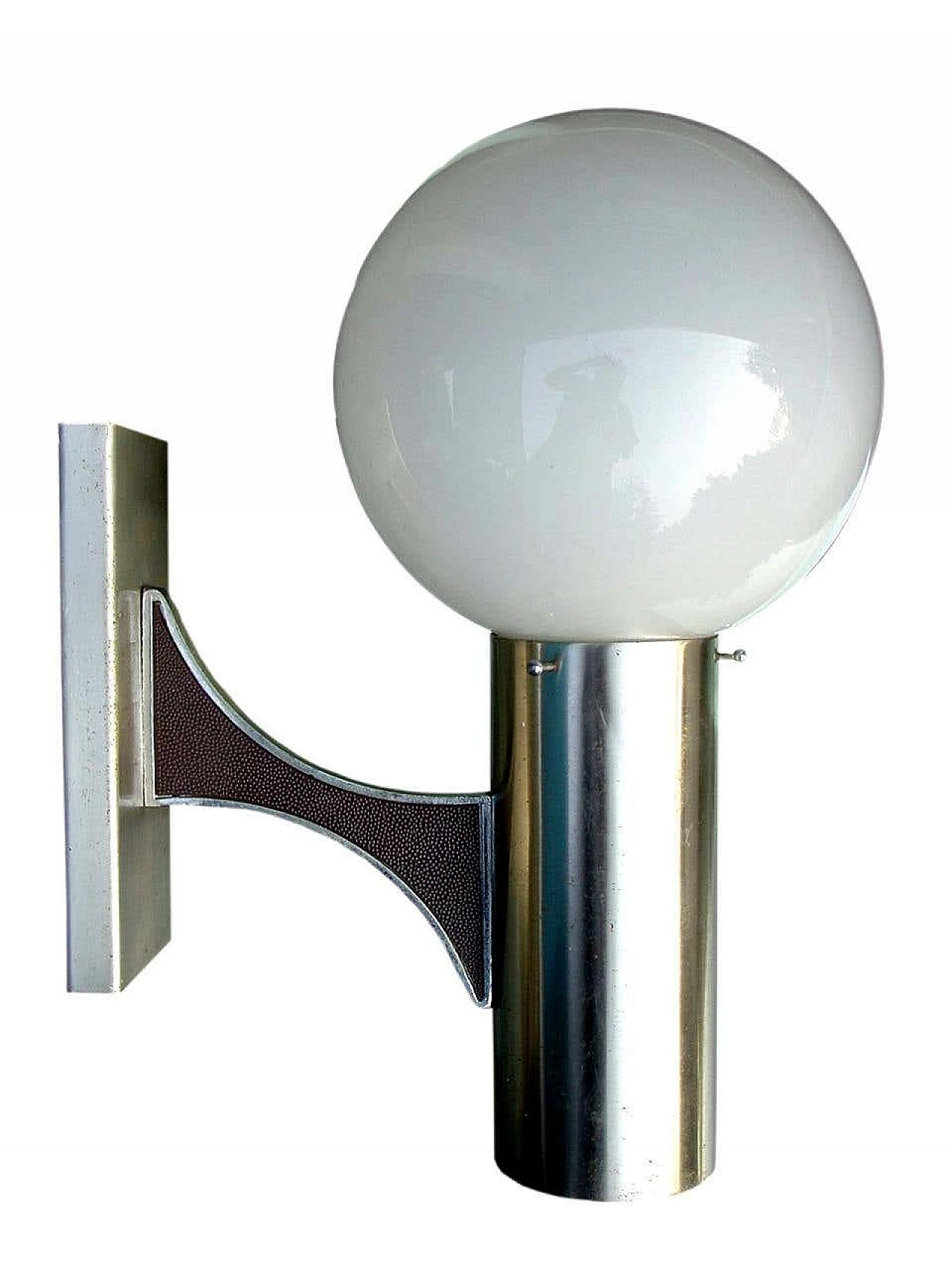 Wall lamp with metal frame and spherical diffuser for Sciolari, 1970s 3