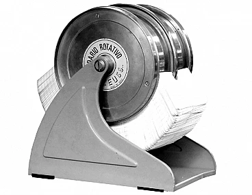 Schedario rotativo in metallo di Zeuss, anni '50