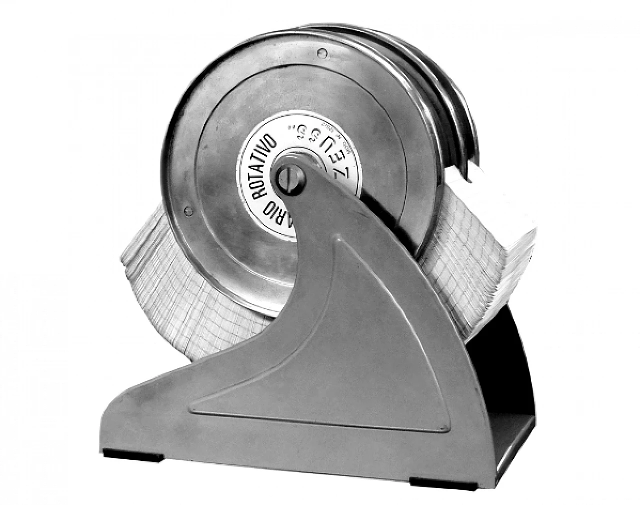 Metal rotary card index by Zeuss, 1950s intOndo