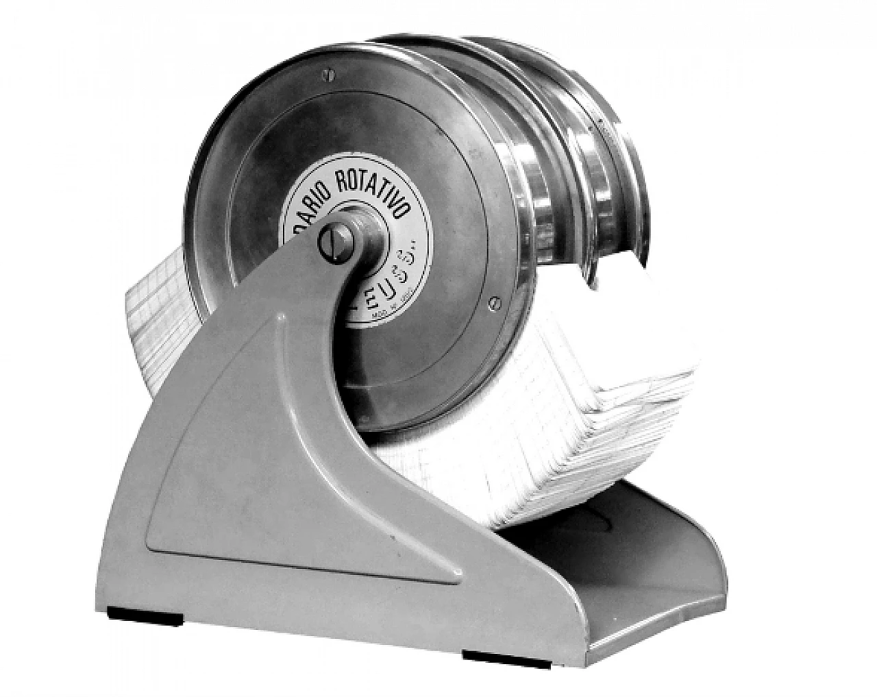 Metal rotary card index by Zeuss, 1950s 4