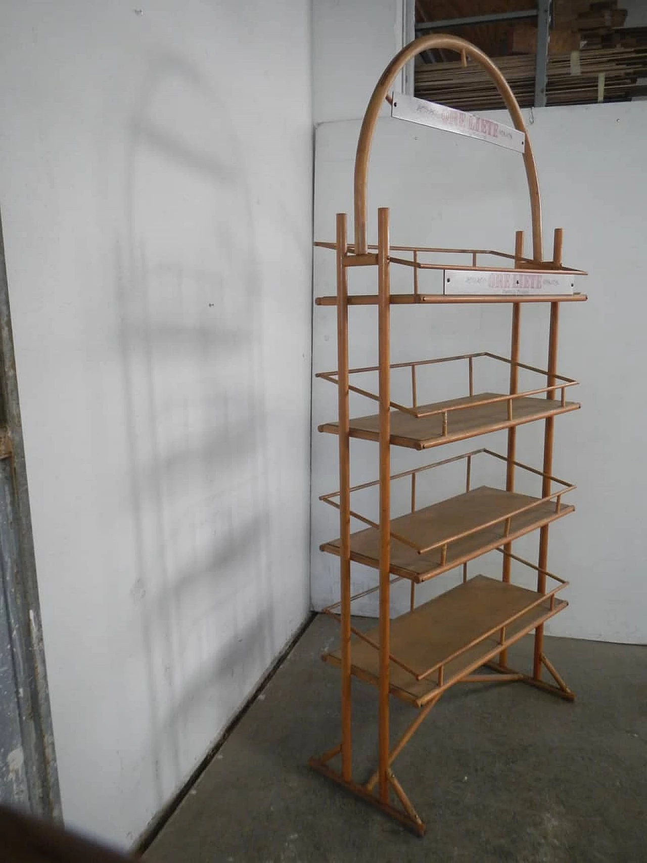 Bakery display stand made of bamboo and faesite, 1970s 3