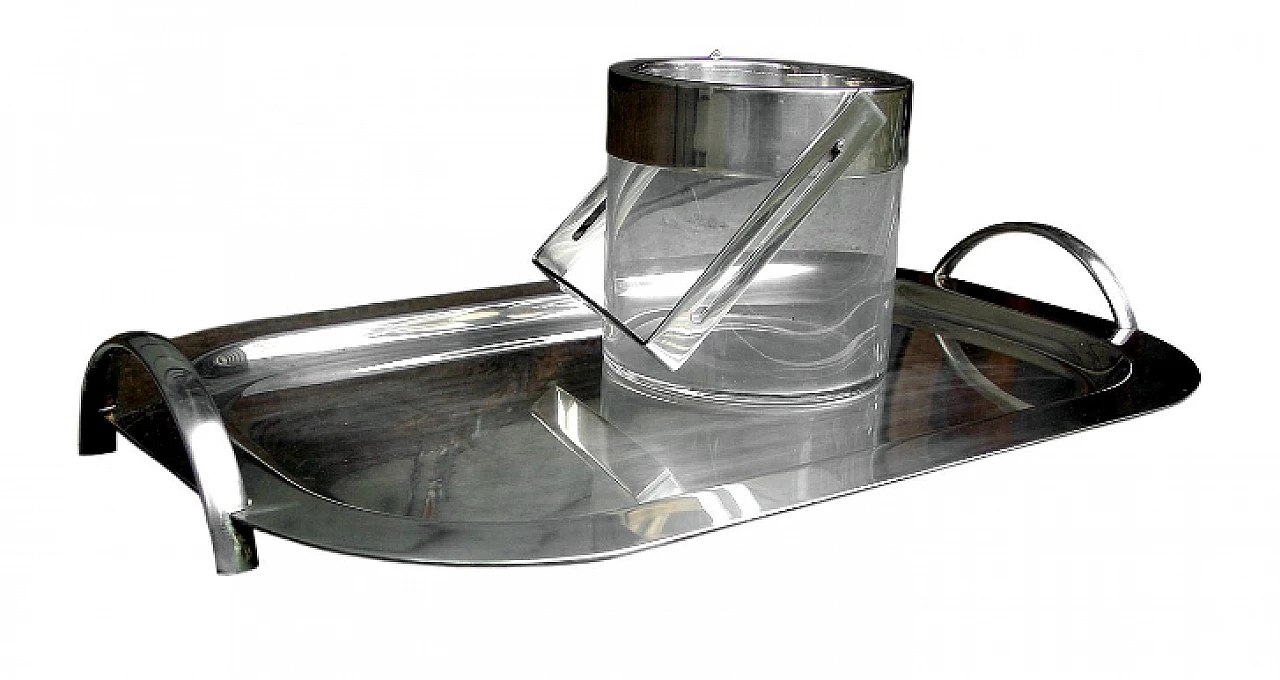 Tray and ice bucket by Lino Sabattini, 1970s 4